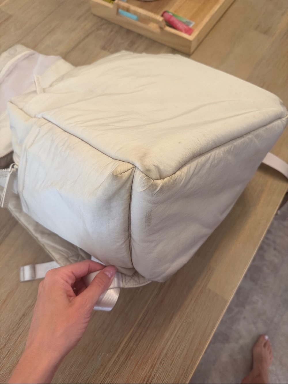 Calpak Diaper Backpack with Laptop Sleeve in Oatmeal - Picture 6 of 10